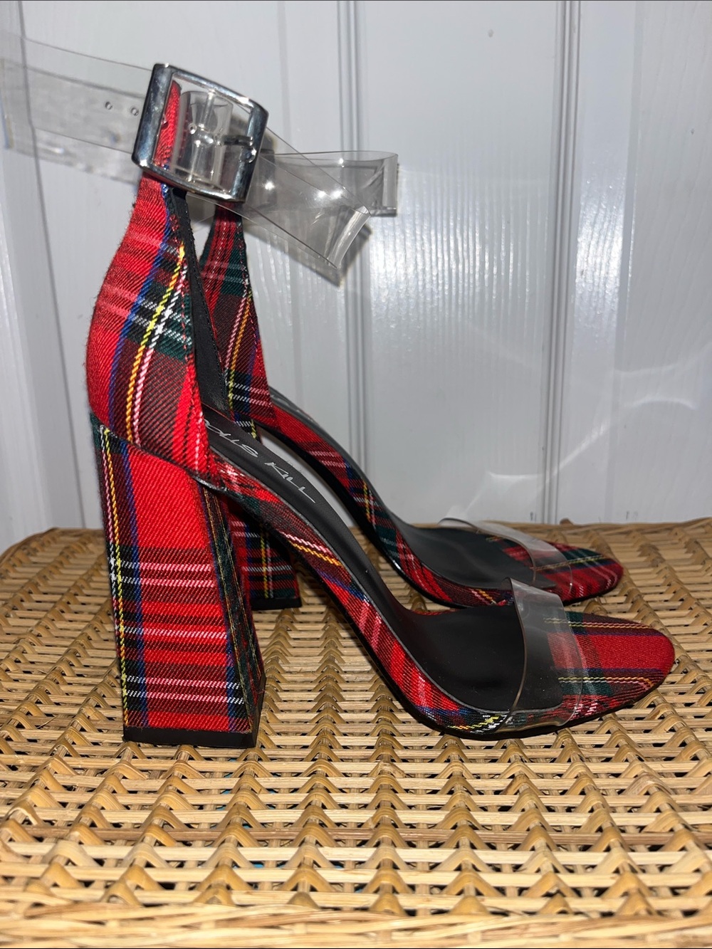 DOLLS KILL Plaid chunky heels - Picture 3 of 8